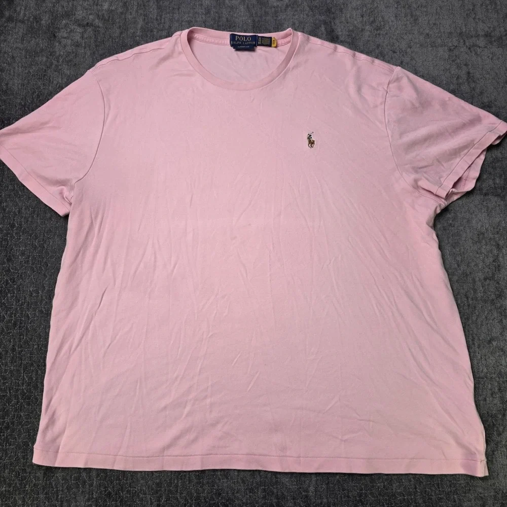 Polo Ralph Lauren T Shirt Mens XL Classic Fit Pink Flesh Pony Preppy Cotton